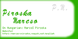 piroska marcso business card